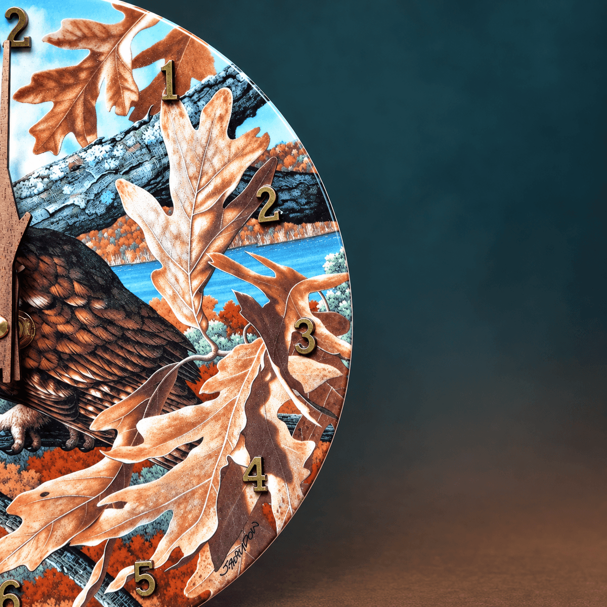 Rustic owl tabletop clock displayed as woodland-inspired home décor