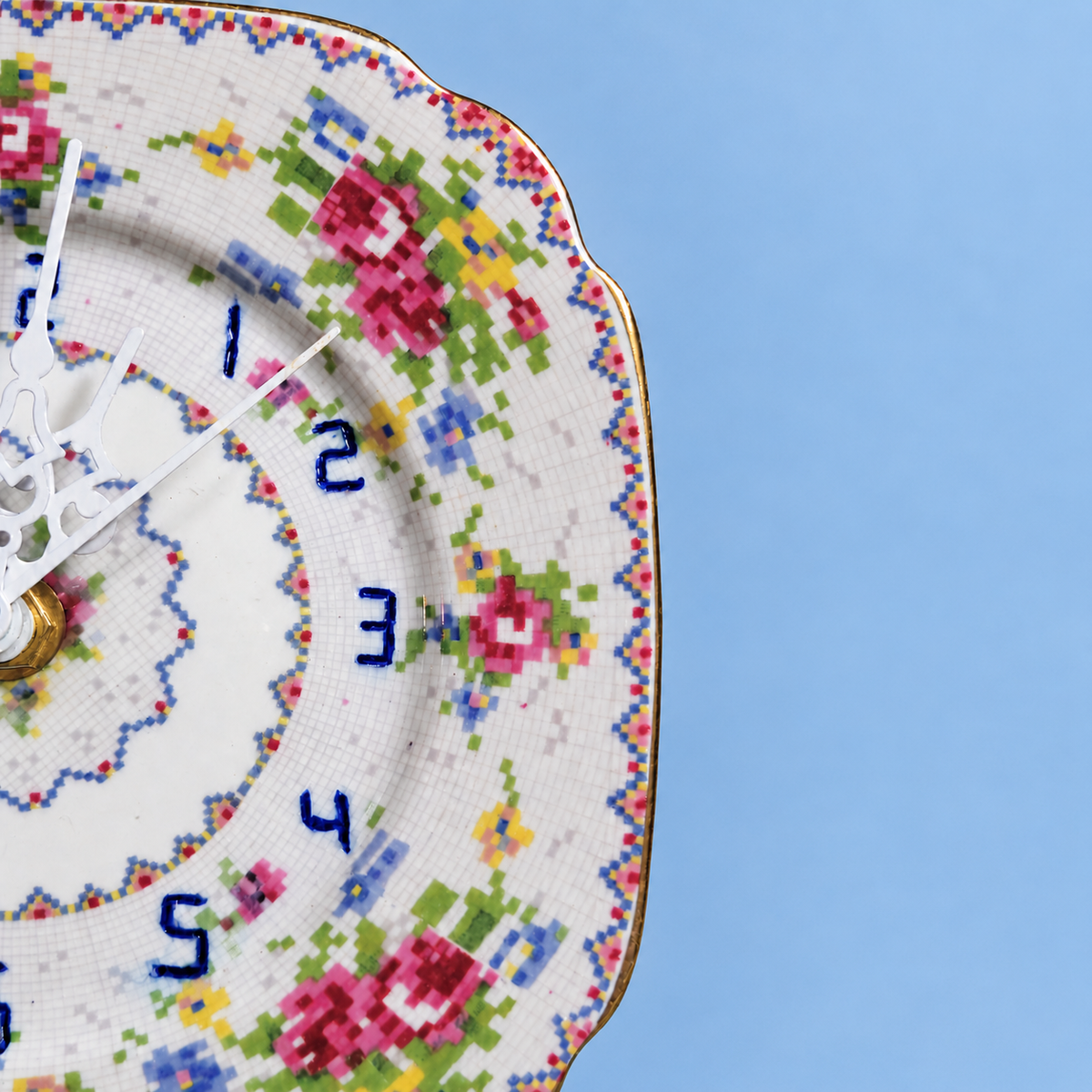 Needlepoint Plate Clock