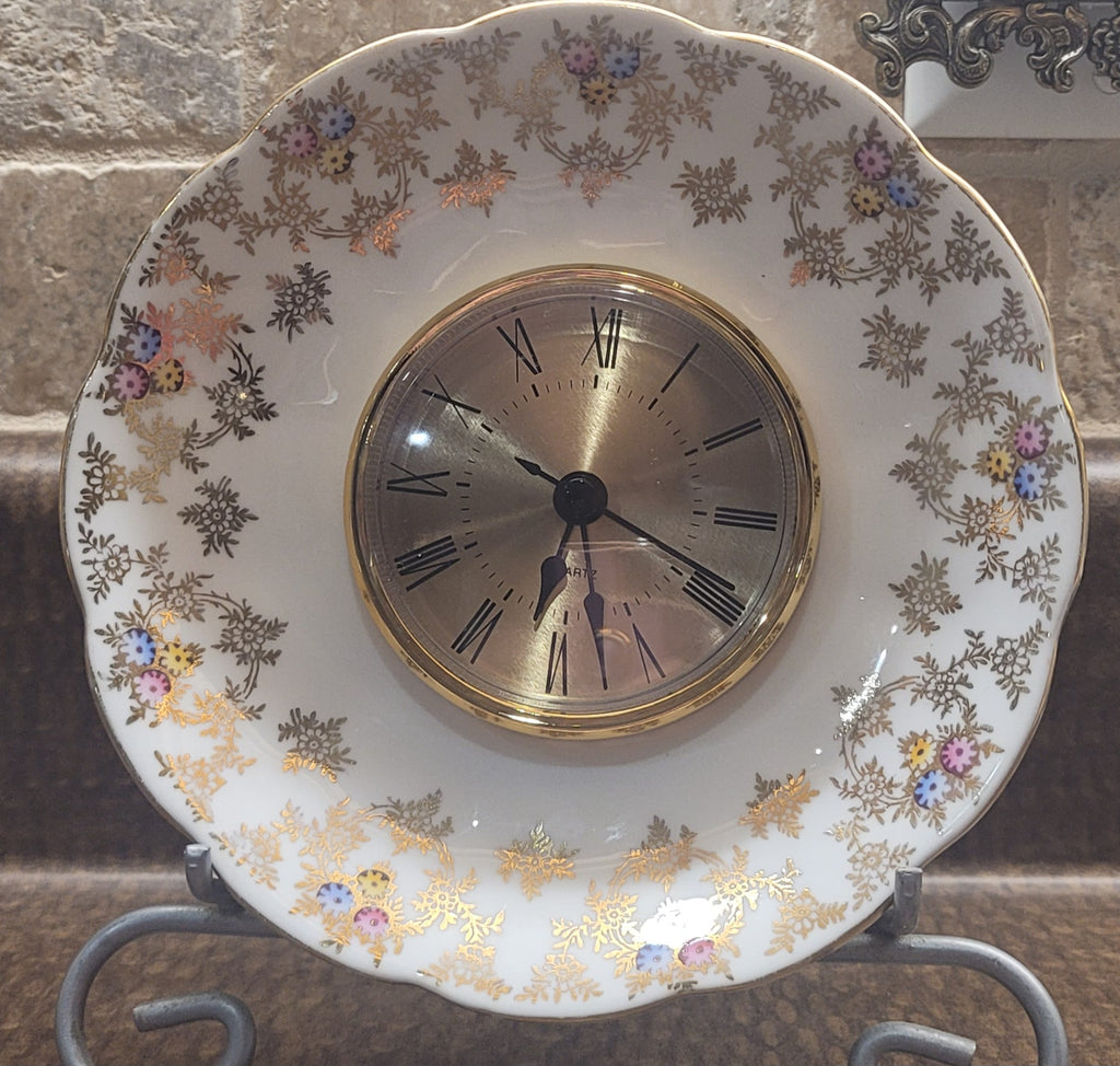 Vintage Floral Gold China Clock